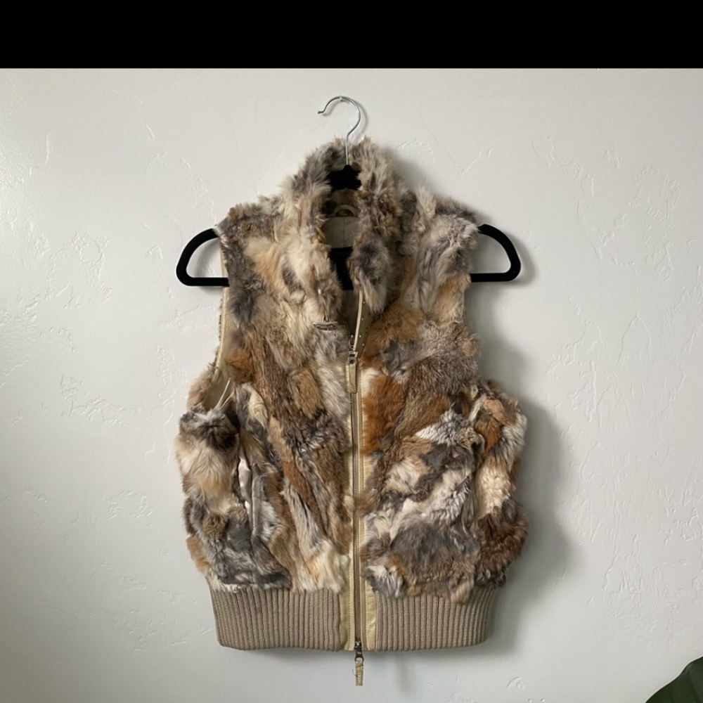 Genuine rabbit fur vest